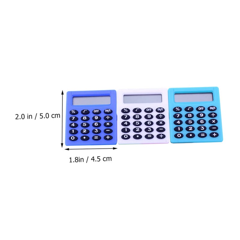 Mini Calculator Set 3Pcs Lightweight Portable for Students School Office Use Random Colors - Image 3