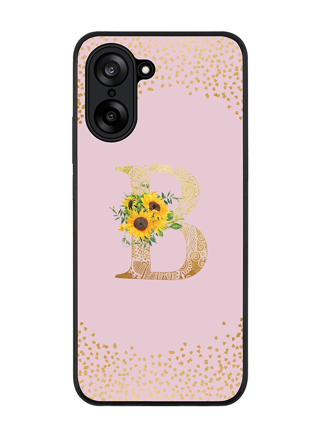Stylizedd For OnePlus Nord CE5 / Ace 5 Racing Case,Slim fit Camera Protection, Shockproof Thin Phone cover  - Custom Floral Monogram - B  (Pink )