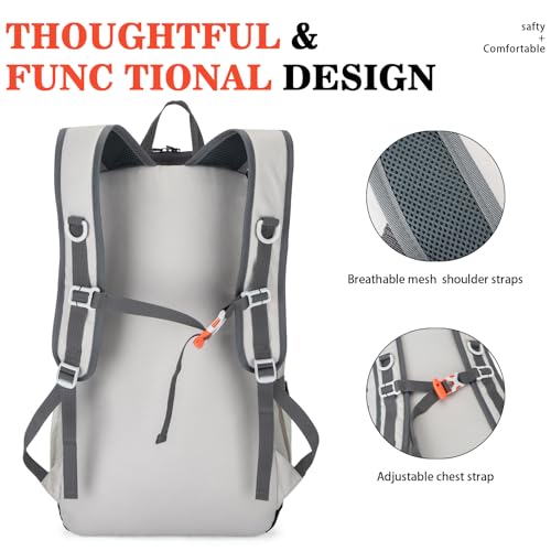 BAGPARKK Hiking Backpack,Large 35L Travel Backpacks for Men Women,Water Resistant Ultra Lightweight Foldable Packable Camping Daypack for Outdoor Sports - Image 4