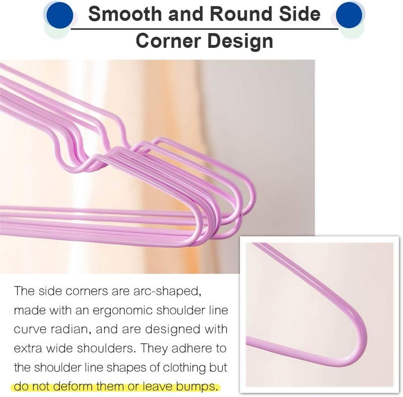 Lomani Colored Steel Clothes Hangers, Non Slip Hangers, Durable Heavy Duty, Coat Hangers, No Shoulder Bump Suit Hangers, Laundry Metal Hangers, Space Saving Adult Clothes Hangers 60 Pack-Random Color - Image 4