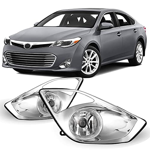 CPW Fog Lights Compatible with [2013 2014 2015 Toyota Avalon] Clear Lens Bumper Driving Fog Lights Pair + Wiring + Switch Kit - Image 1