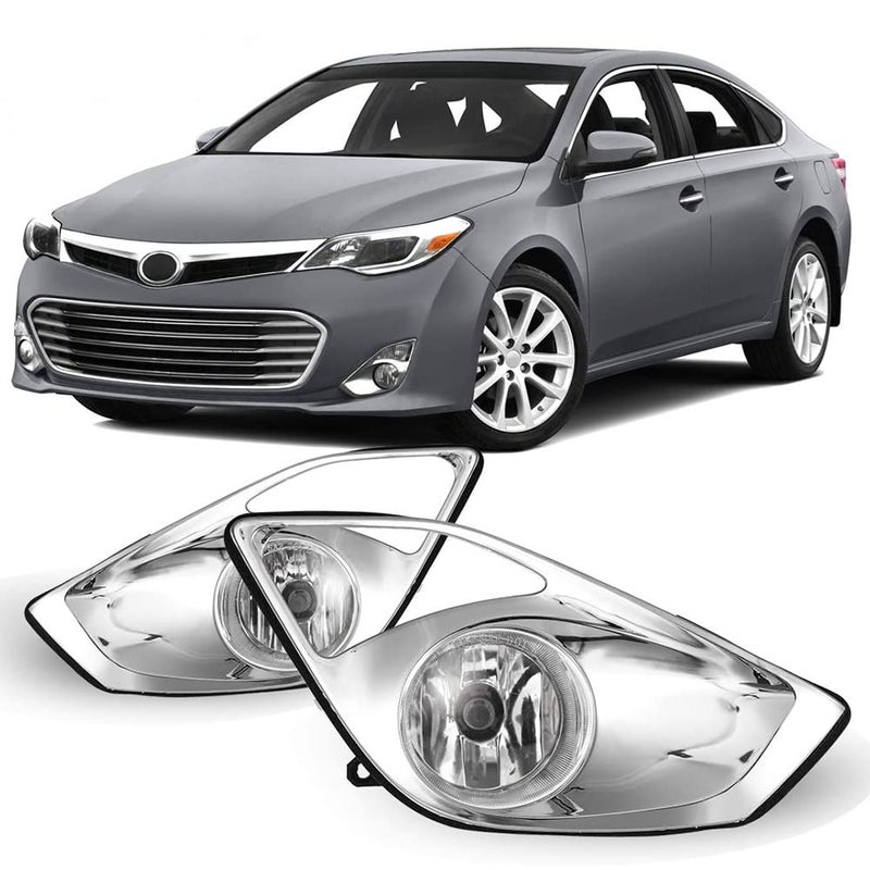 CPW Fog Lights Compatible with [2013 2014 2015 Toyota Avalon] Clear Lens Bumper Driving Fog Lights Pair + Wiring + Switch Kit - Image 2