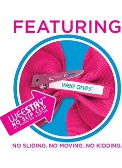 Wee Ones Wee Ones King Grosgrain Bow With Matching Moonstitch Edge, Hot Pink, King  - Image 3