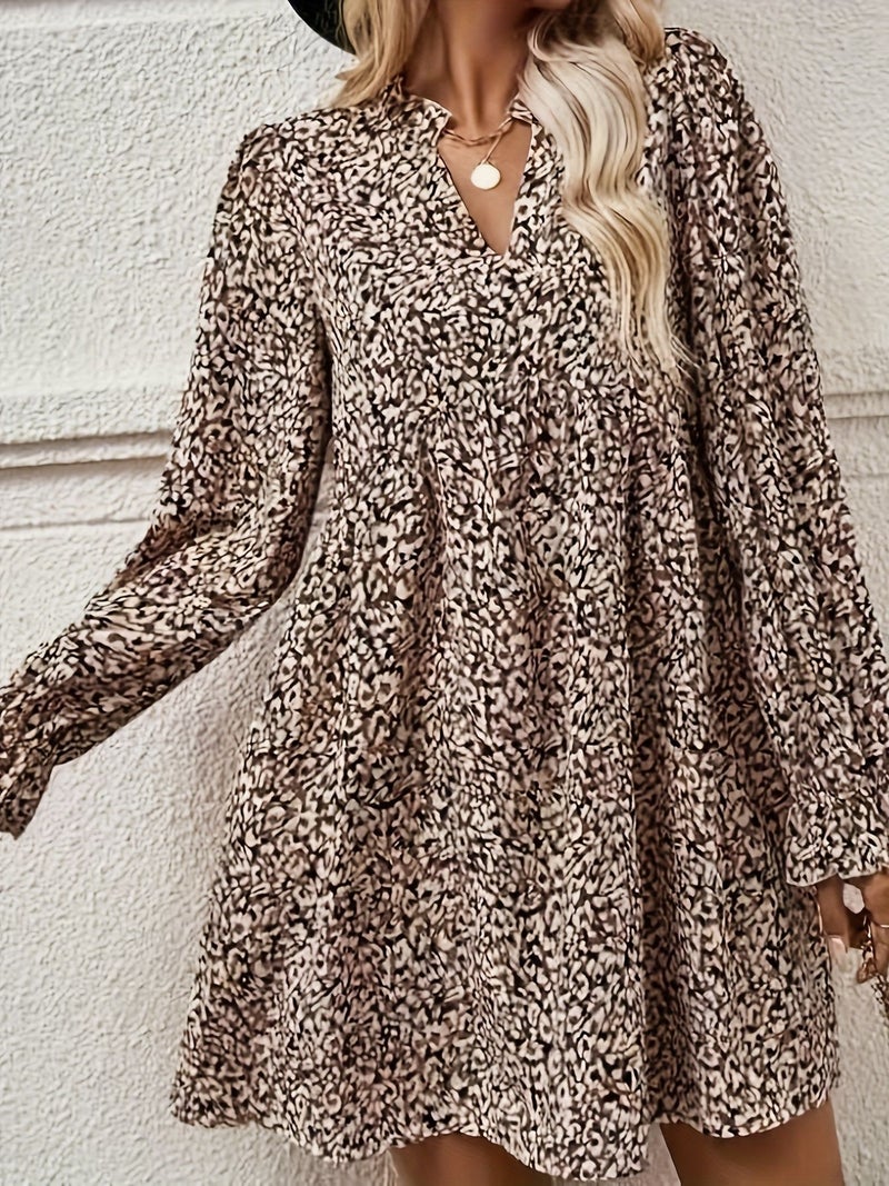 Women's Floral Print Flared Sleeve Maxi Dress Long Skirt - Image 5