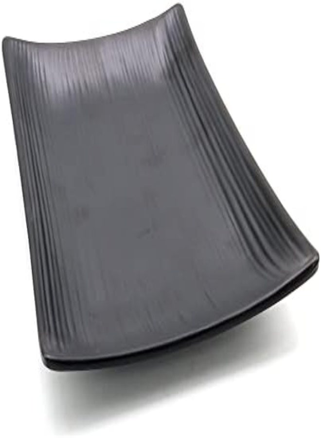 AKDC Dynasty Black Melamine Serving Tray Rectangle, Bpa-Free, Sleek Black Finish, Ideal To Serve Food, Fruits, Snacks, Dishes, Meals Kitchen Tableware Dining Home Decor. - Image 1
