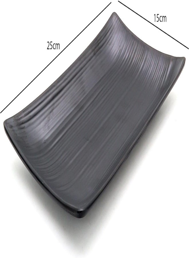 AKDC Dynasty Black Melamine Serving Tray Rectangle, Bpa-Free, Sleek Black Finish, Ideal To Serve Food, Fruits, Snacks, Dishes, Meals Kitchen Tableware Dining Home Decor. - Image 5