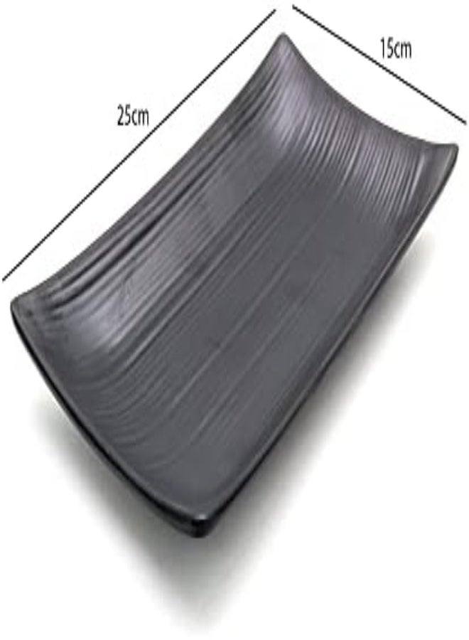 AKDC Dynasty Black Melamine Serving Tray Rectangle, Bpa-Free, Sleek Black Finish, Ideal To Serve Food, Fruits, Snacks, Dishes, Meals Kitchen Tableware Dining Home Decor. - Image 2