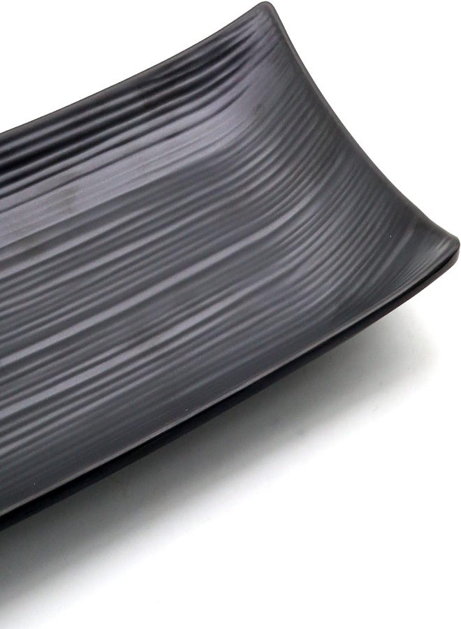 AKDC Dynasty Black Melamine Serving Tray Rectangle, Bpa-Free, Sleek Black Finish, Ideal To Serve Food, Fruits, Snacks, Dishes, Meals Kitchen Tableware Dining Home Decor. - Image 3