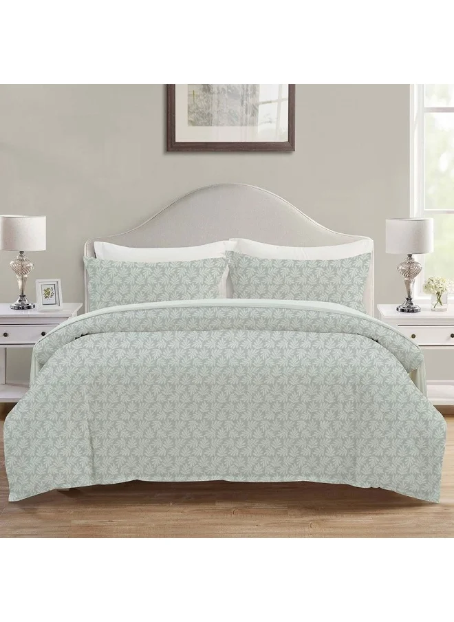 دانوب هوم Aw24 - Ariana 6 Pieces King Comforter Set - 240X260Cm Silver/ Grey (Vistacom - 013) | 100 % Cotton Breathable Bedding Sheet And Pillow Cases For Bedroom