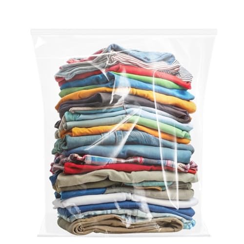 Cupplation Extra Large Plastic Bags With Zipper Top, 24x32in,3-Mil Thick,5 Pack,Storage Bags for Clothes,Travel, Moving, Reusable,Heavy-Duty,BPA-Free, Clear Plastic - Image 1