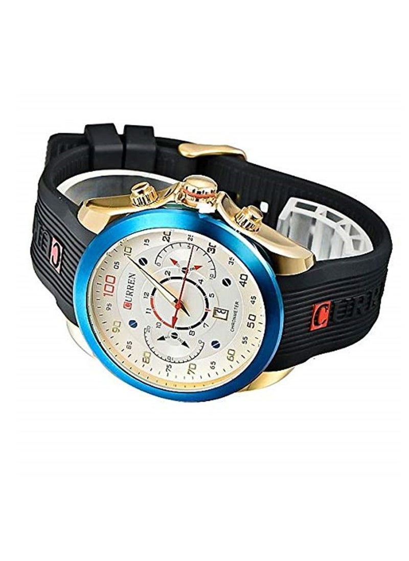 CURREN - Men's Analog Rubber Band Watch 8166 - Image 1
