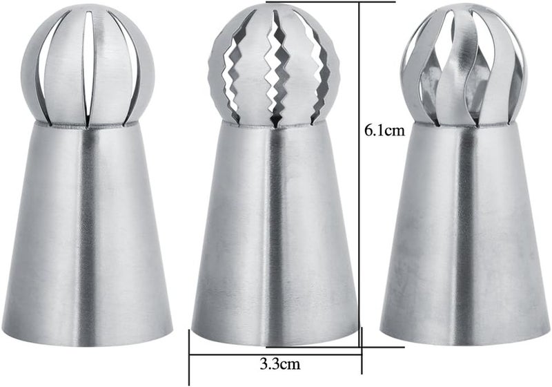 Haofy Russian Flower Icing Nozzles 3Pcs Set Cake Piping Tips For Buttercream Flowers Stainless Steel Icing Tips For Cake Decorating, Cupcakes Cookies Pastry Birthday Baking Supplies - Image 5