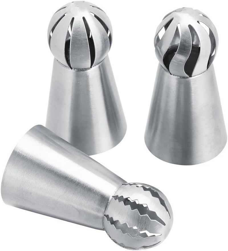 Haofy Russian Flower Icing Nozzles 3Pcs Set Cake Piping Tips For Buttercream Flowers Stainless Steel Icing Tips For Cake Decorating, Cupcakes Cookies Pastry Birthday Baking Supplies - Image 2