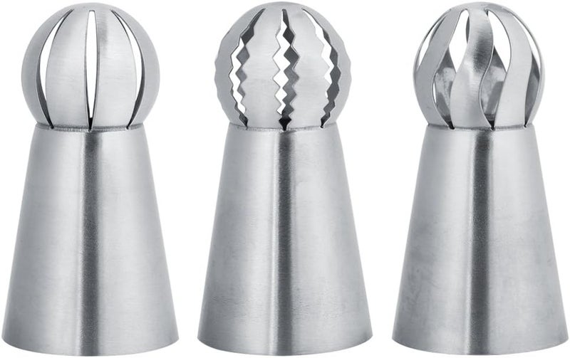 Haofy Russian Flower Icing Nozzles 3Pcs Set Cake Piping Tips For Buttercream Flowers Stainless Steel Icing Tips For Cake Decorating, Cupcakes Cookies Pastry Birthday Baking Supplies - Image 1