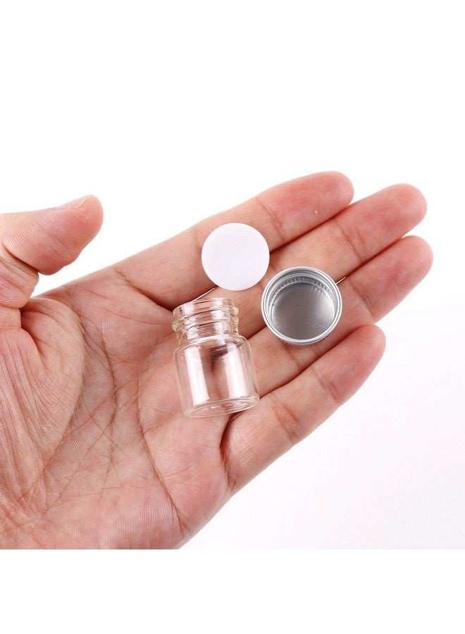 MaxMau Mini Glass Bottles with Screw Caps 5ml 24 Sets Aluminum Top Metal Lids 5 Milliliter Tiny Vials Small Jars DIY Storage Art Craft Decor - Image 3