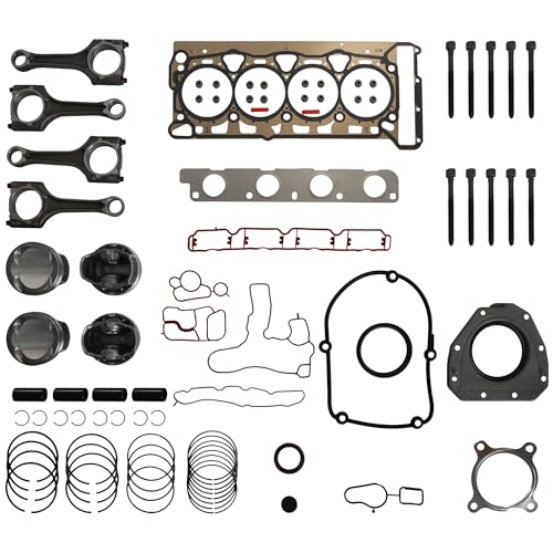 YIDEZU Head Gaskets & Con Rods & Pistons 23mm Set Kit Fit for TT VW Tiguan EOS Scirocco Jetta GTI Passat Audi A3 A4 Q5 A6 2.0L TSI CDN CCZ CAE CCTA 06H107065DM 06H198401A 2008-2015 - Image 1
