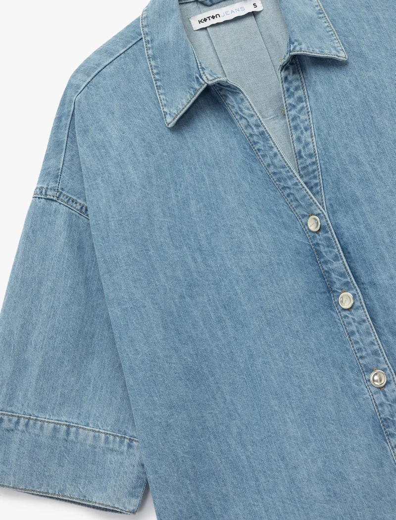 Koton  Short Sleeve Jean Shirt for Women | Best Price UAE