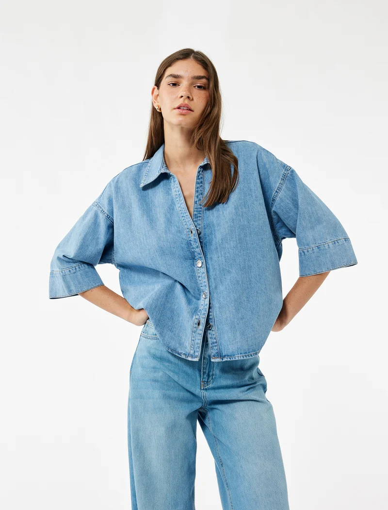 Short Sleeve Jean Shirt
