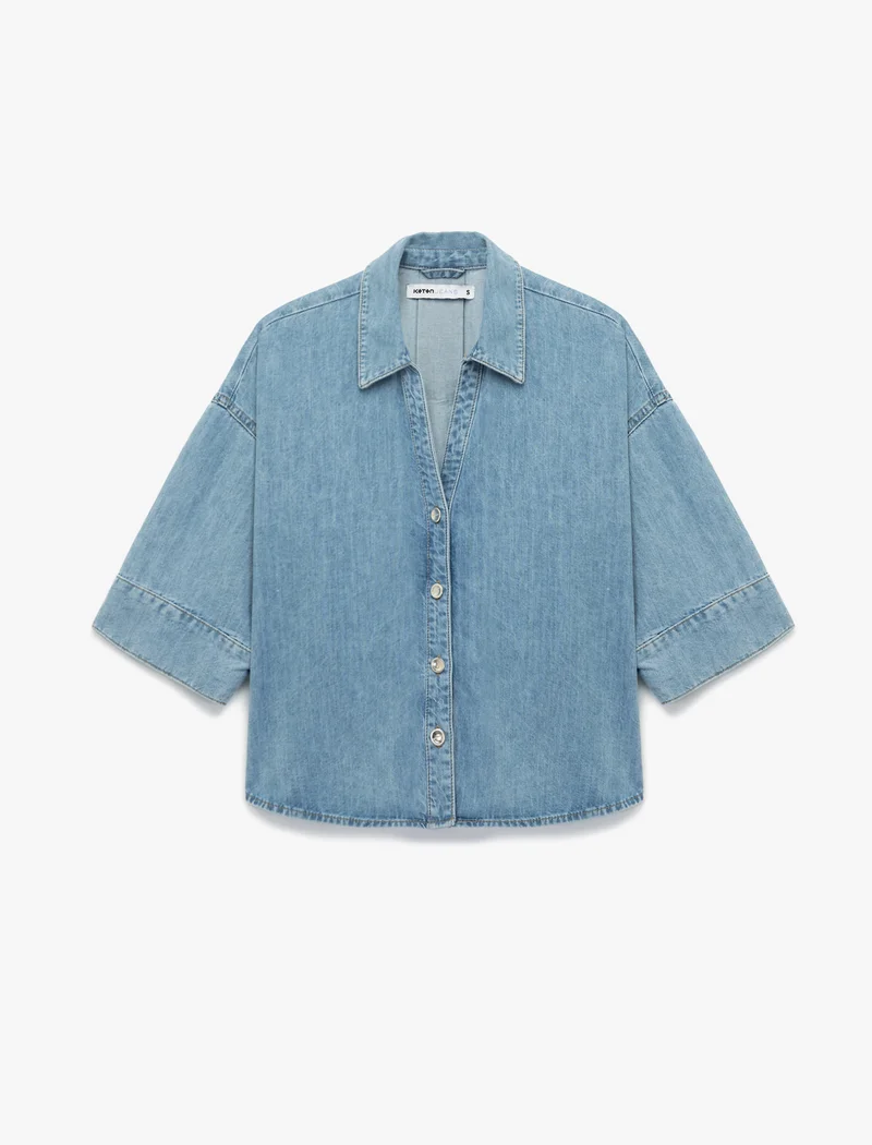 Koton  Short Sleeve Jean Shirt for Women | Best Price UAE