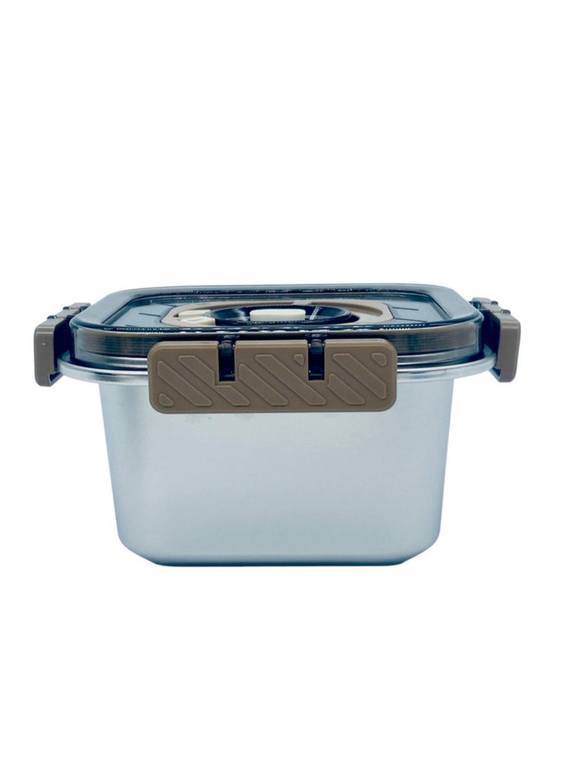 MTM Stainless Steel Food Container 1000ml, Siver/Brown - Image 1