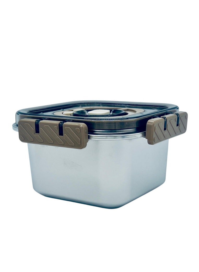 MTM Stainless Steel Food Container 1000ml, Siver/Brown - Image 3