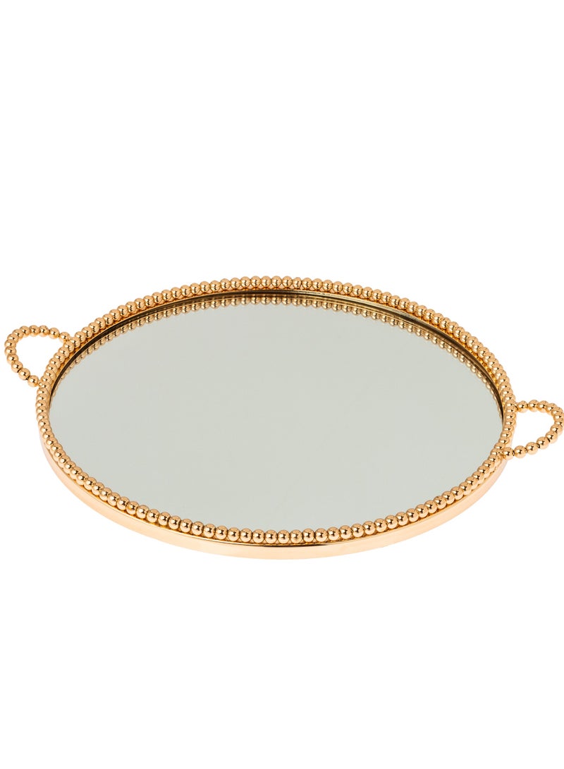 Dania Gold Metal Top with Mirror Floor Elegant Design - Image 1