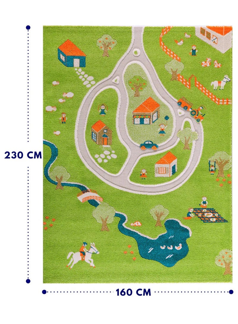 IVI 3D Play Carpet Farm Design - XL | Green | Activity Playmat for Kids & Children | Bedroom, Living Room, Nursery Rug | Polypropylene | Foldable | 230 cm x 160 cm - Image 2