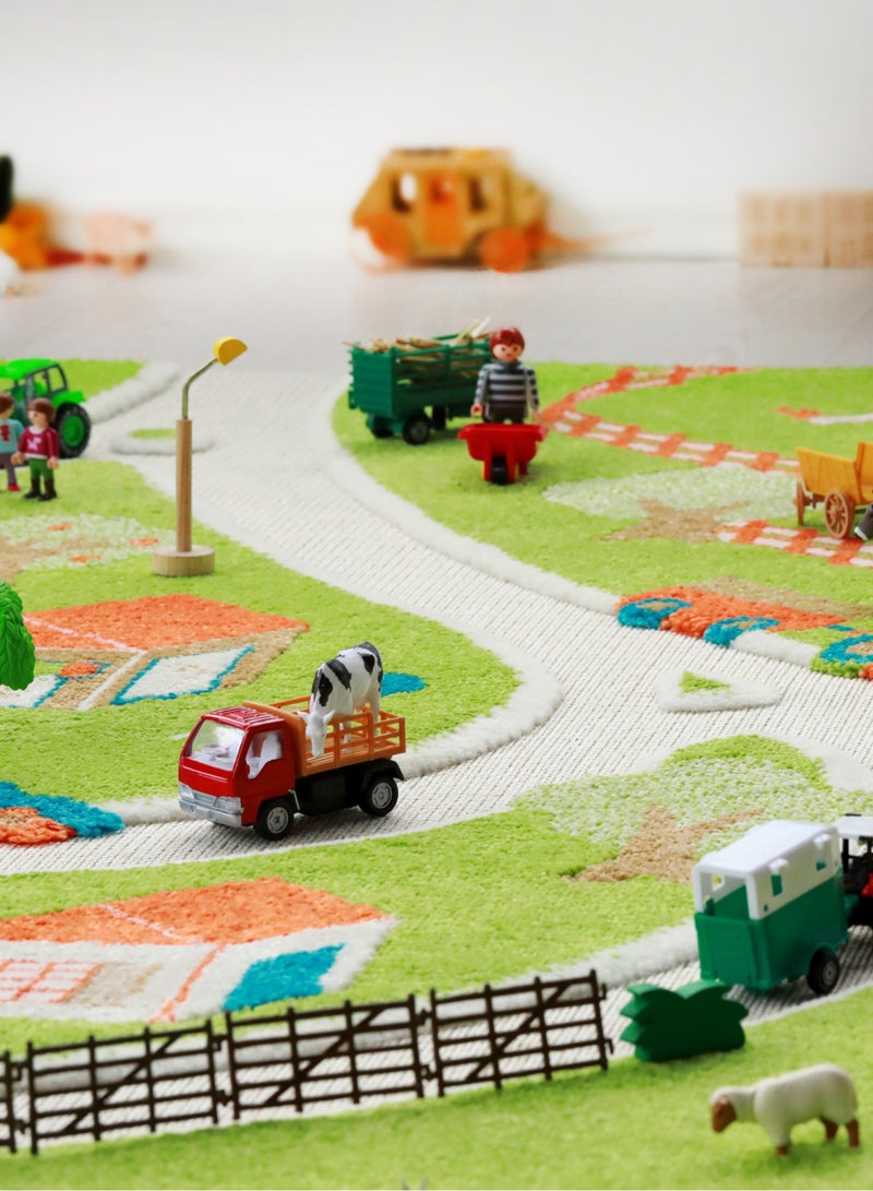 IVI 3D Play Carpet Farm Design - XL | Green | Activity Playmat for Kids & Children | Bedroom, Living Room, Nursery Rug | Polypropylene | Foldable | 230 cm x 160 cm - Image 4