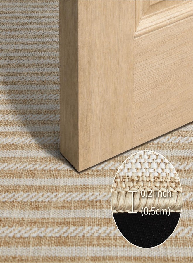 MatEssenz 2 Pack 2x3 Indoor Door Mat, Non Slip Entryway Rug with Rubber Backing, Washable Front Door Rug, Low Profile Dirt Trapper Woven Mat for Double Door, Mudroom, Patio, Khaki - Image 3
