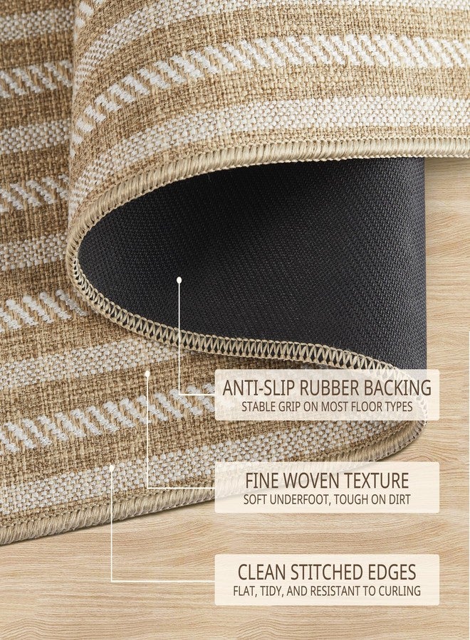 MatEssenz 2 Pack 2x3 Indoor Door Mat, Non Slip Entryway Rug with Rubber Backing, Washable Front Door Rug, Low Profile Dirt Trapper Woven Mat for Double Door, Mudroom, Patio, Khaki - Image 2