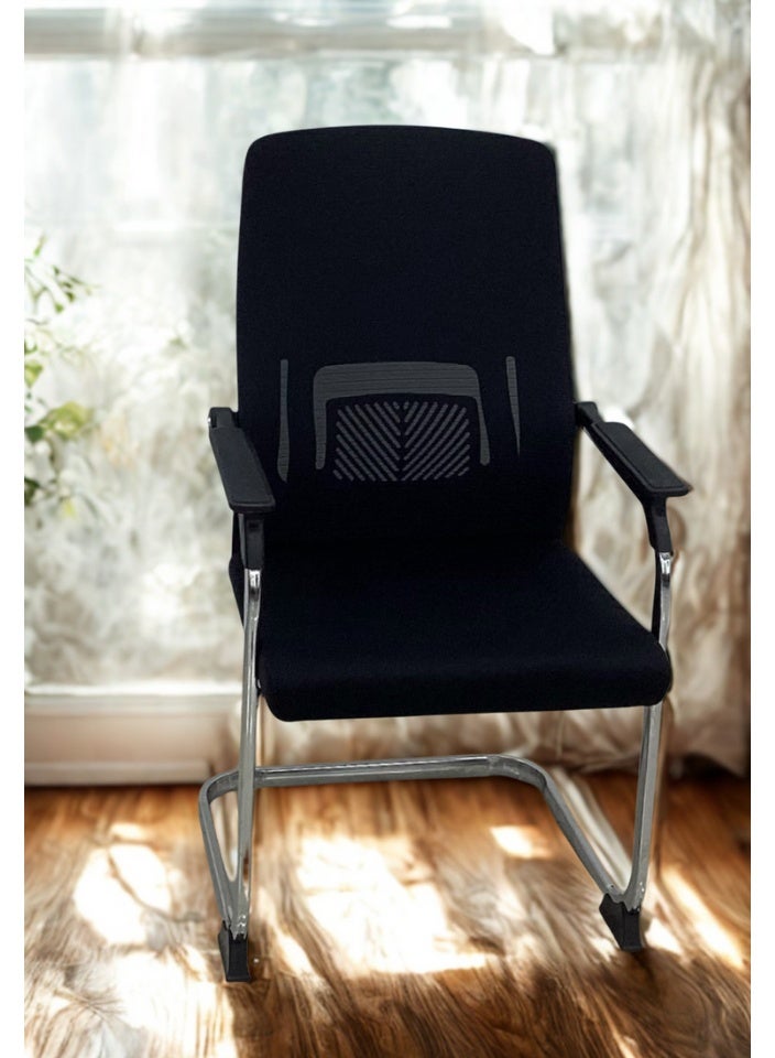 سمارت هوم كرسي مكتب مريح، كرسي كمبيوتر ثابت، كرسي اجتماعات، كرسي تدريب الزوار والمؤتمرات، كرسي مكتب شبكي مبطن من مادة البولي يوريثين - Image 1