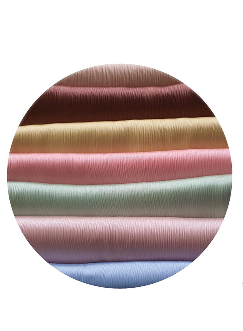 Chiffon Head Wraps for Women - Solid Color Fashion Bubble Chiffon Scarf Hijab - Image 5