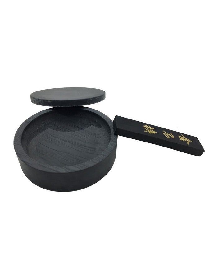 Easyou Ink Stone for Chinese Calligraphy Natural Stone Wavy with Cover 4"+ ink stick 1pcs - Image 4