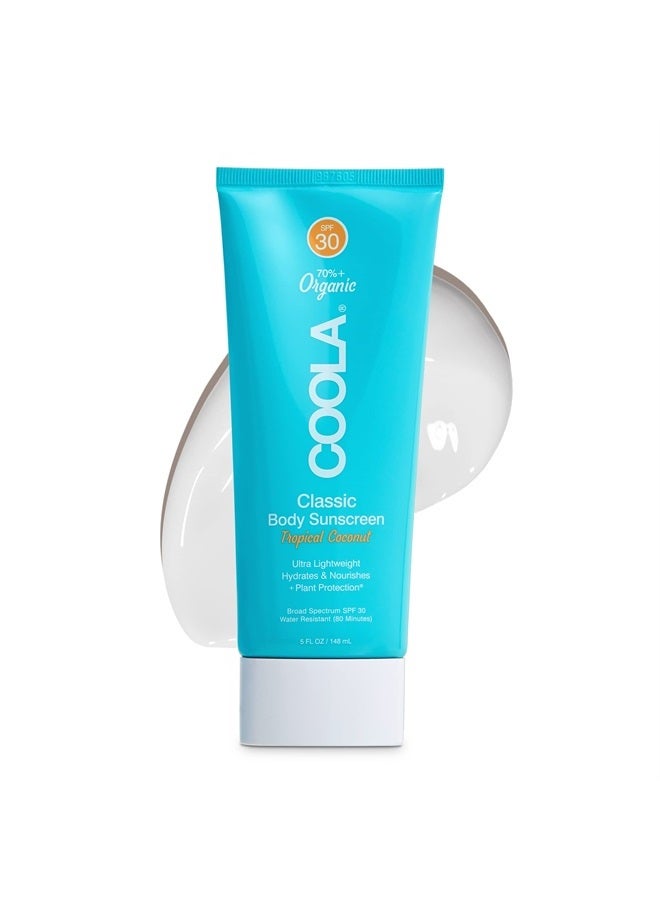 COOLA Organic Sunscreen SPF 30 Sunblock Body Lotion, Dermatologist Tested Skin Care For Daily Protection, Vegan And Gluten Free, Tropical Coconut, 5 Fl Oz