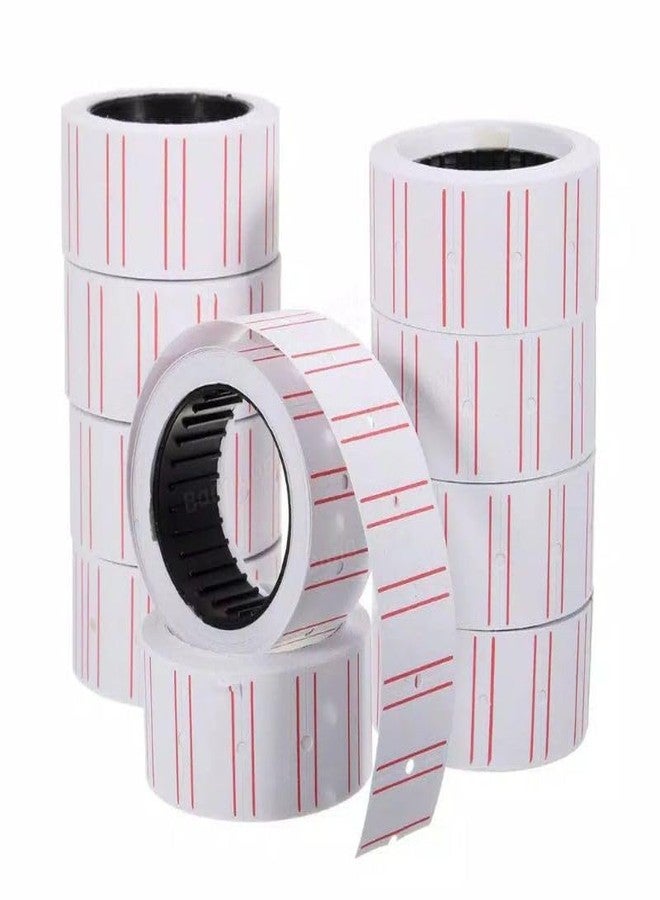 Dinojames Price Label White with Two Red Border Lines Set - Pack of 10 Rolls (4000 Stickers) with 2 Pcs. Ink roll - Image 3