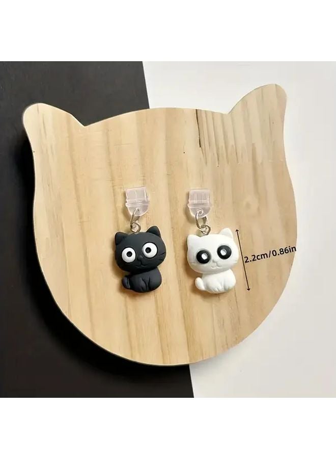 White Cute Sleeping Kitten Phone Charging Port Dust Plug For Type C Devices - Image 3