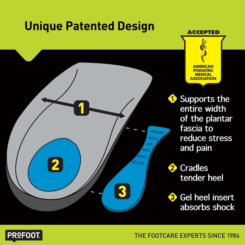 Profoot Orthotic Insoles for Plantar Fasciitis & Heel Pain, Men's 8-13, 1 Pair - Image 2