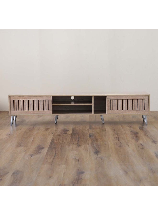 DANUBE HOME Alfa Large Tv Cabinet Upto 80 Inches Entertainment Wall Tv Unit Wooden Tv Stand Shelf Media Console Table For Living Room L 200x40x44.5 Cm Sonoma Oak - Image 2