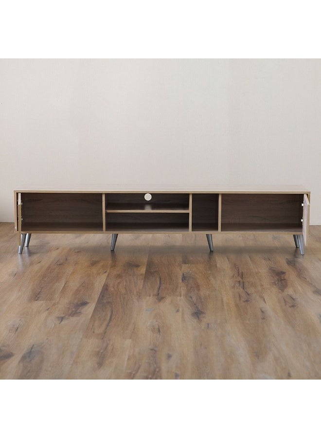DANUBE HOME Alfa Large Tv Cabinet Upto 80 Inches Entertainment Wall Tv Unit Wooden Tv Stand Shelf Media Console Table For Living Room L 200x40x44.5 Cm Sonoma Oak - Image 3