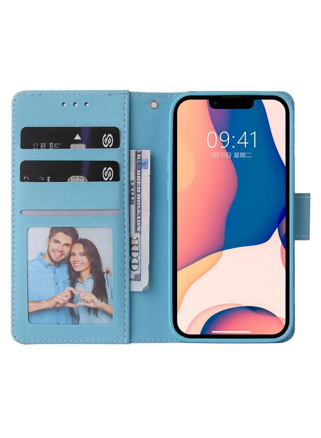 اس-توب جراب لهاتف iPhone 14 Plus مصنوع من جلد البولي يوريثان مع خياطة برونزية رخامية أفقية - Image 4