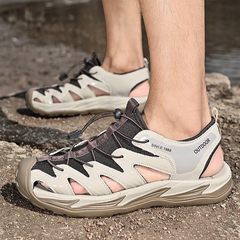2025 Summer A Generation Of Hair Fashion Elastic Sandals Outdoor Casual Men'S Shoes Plus Size 38-46 Beach Sandals - Image 2