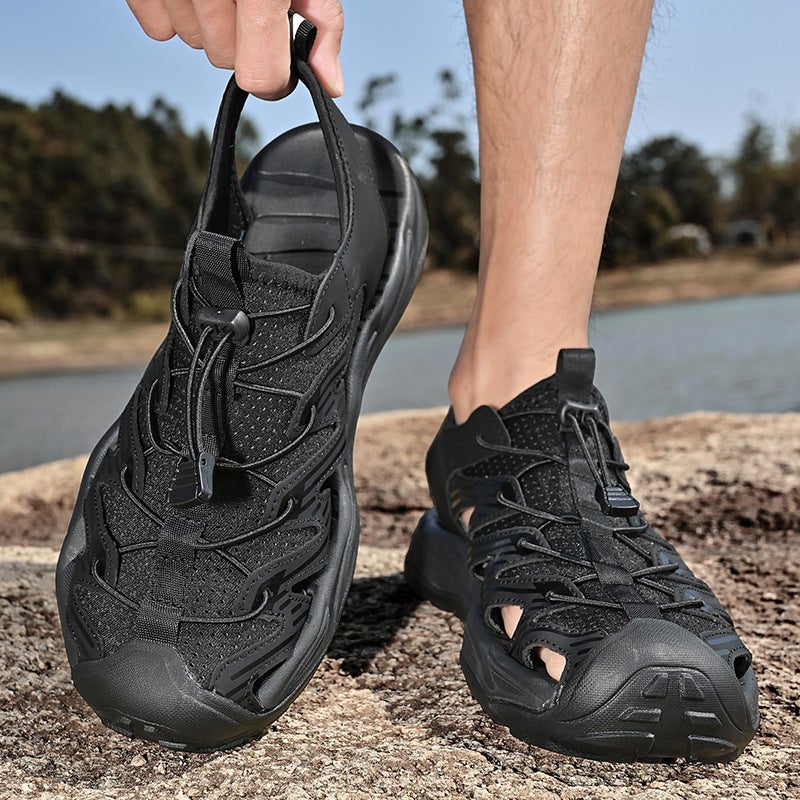 2025 Summer A Generation Of Hair Fashion Elastic Sandals Outdoor Casual Men'S Shoes Plus Size 38-46 Beach Sandals - Image 3