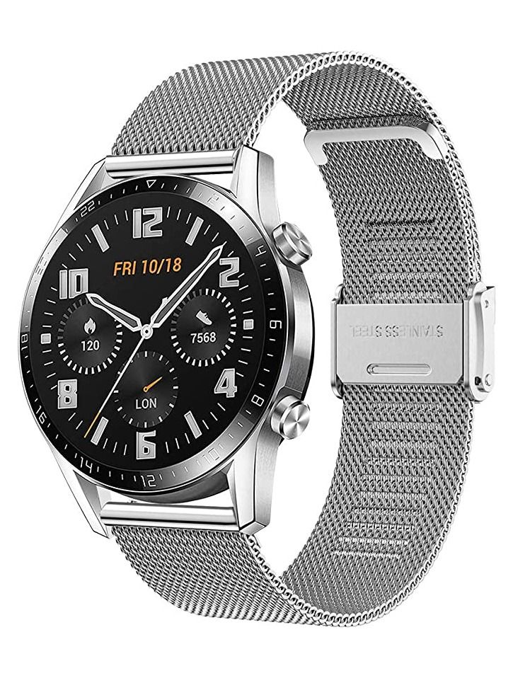 22mm Stainless Steel Band Quick Release Pins Huawei GT3 -GT2 46 -GT2 Pro- Gt2e Silver - Image 2