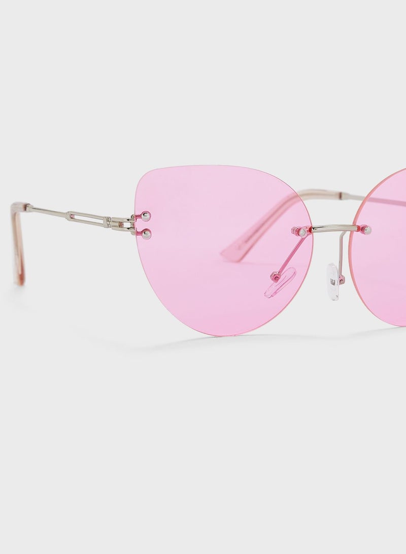 Ginger Rimless Cat Eye Sunglasses  - Image 3