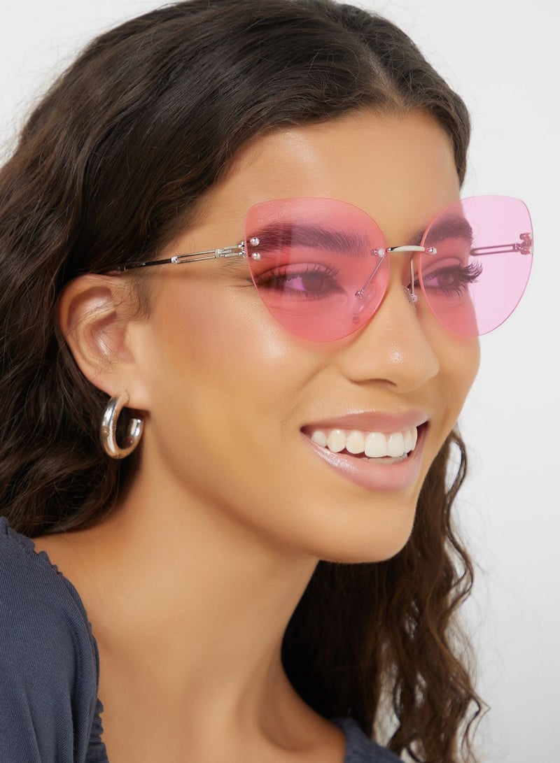 Ginger Rimless Cat Eye Sunglasses  - Image 4
