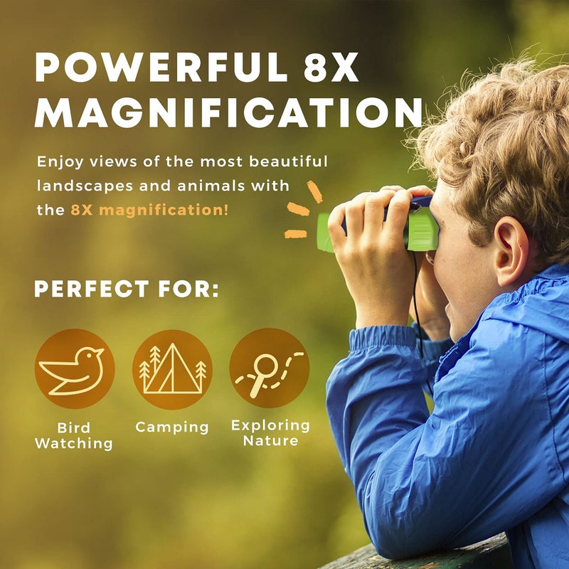 Promora Binoculars for Kids, Set with Magnifying Glass & Compass - Easter Toys, Kids Binoculars for Boys and Girls - Perfect Easter Basket Stuffers for Toddler ! Easter Gifts for 3-12 Years Kids - Image 4