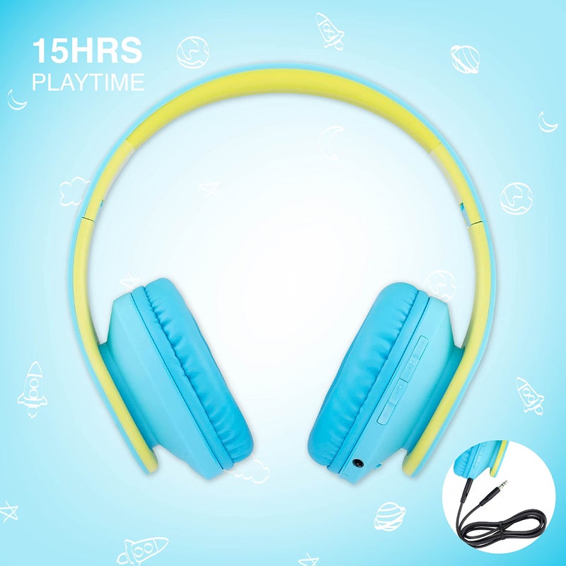 PowerLocus Kids Headphones Over-Ear, Bluetooth Wireless Headphones for Kids,with Microphone, Safe 85DB Volume Limited, Foldable with Carry Case, Audio Cable, Micro SD mode for Online Classes,PC,Phones - Image 5