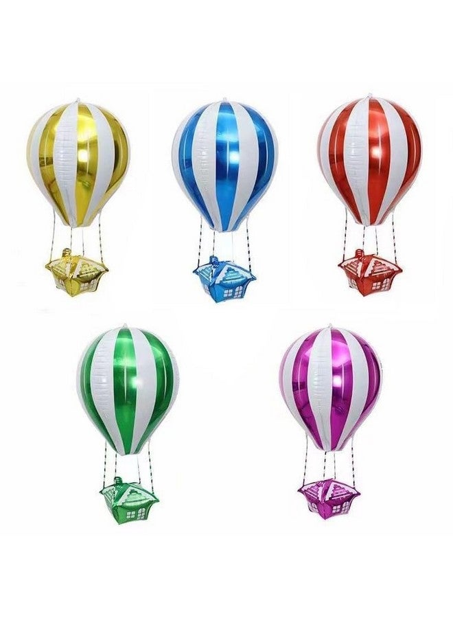BinaryABC Hot Air Balloon 4D Foil Balloon Aluminum Mylar Balloon,Birthday Party Decoration Photo Prop Supplies,10PCS - Image 2