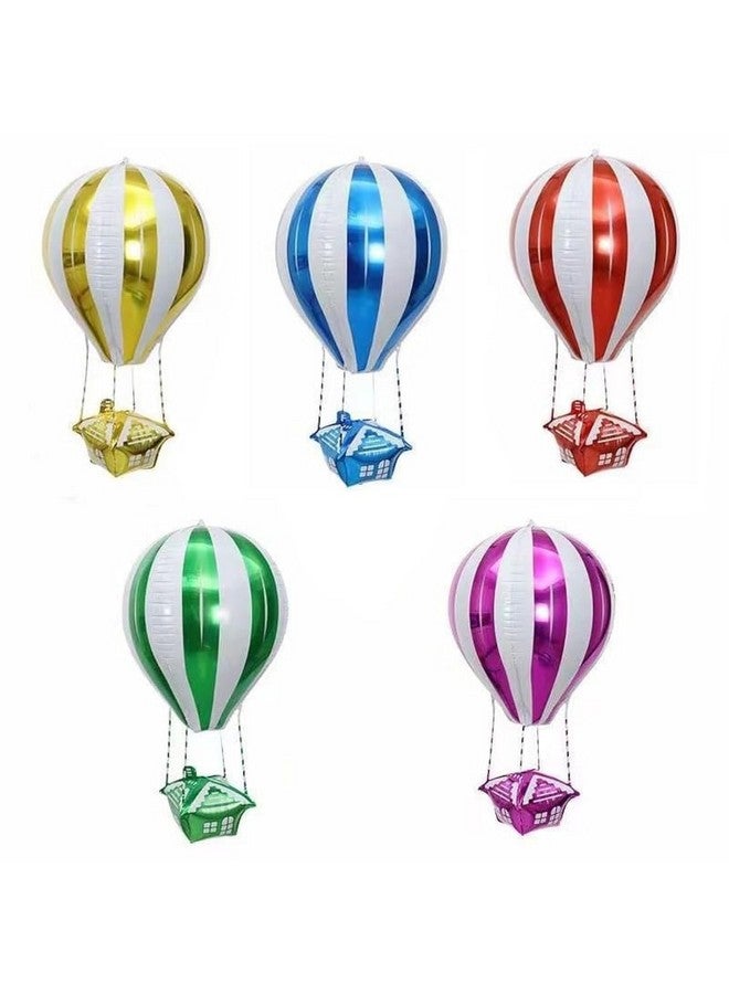 BinaryABC Hot Air Balloon 4D Foil Balloon Aluminum Mylar Balloon,Birthday Party Decoration Photo Prop Supplies,10PCS - Image 1