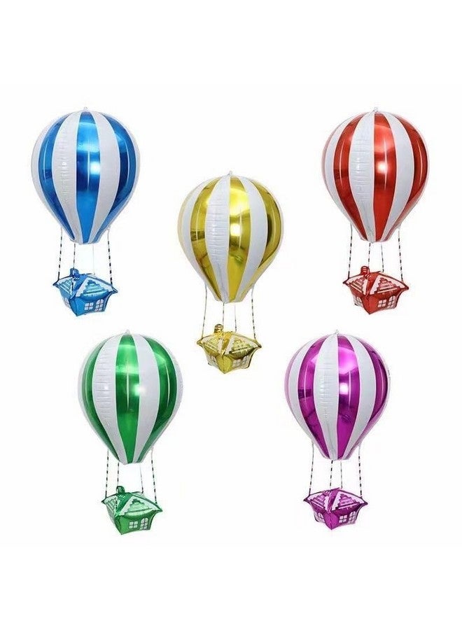 BinaryABC Hot Air Balloon 4D Foil Balloon Aluminum Mylar Balloon,Birthday Party Decoration Photo Prop Supplies,10PCS - Image 3